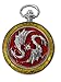 ShoppeWatch Celtic Dragon Pocket Watch Red with Chain Steampunk for Men and Women PW-74