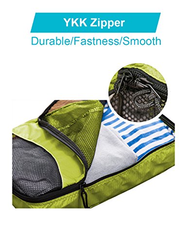 GOX Orange Large Packing Cubes For Travel Carry On Packing Cube Set Ultralight Packing Suitcase Luggage Organizer Bags For Traveling(Green)