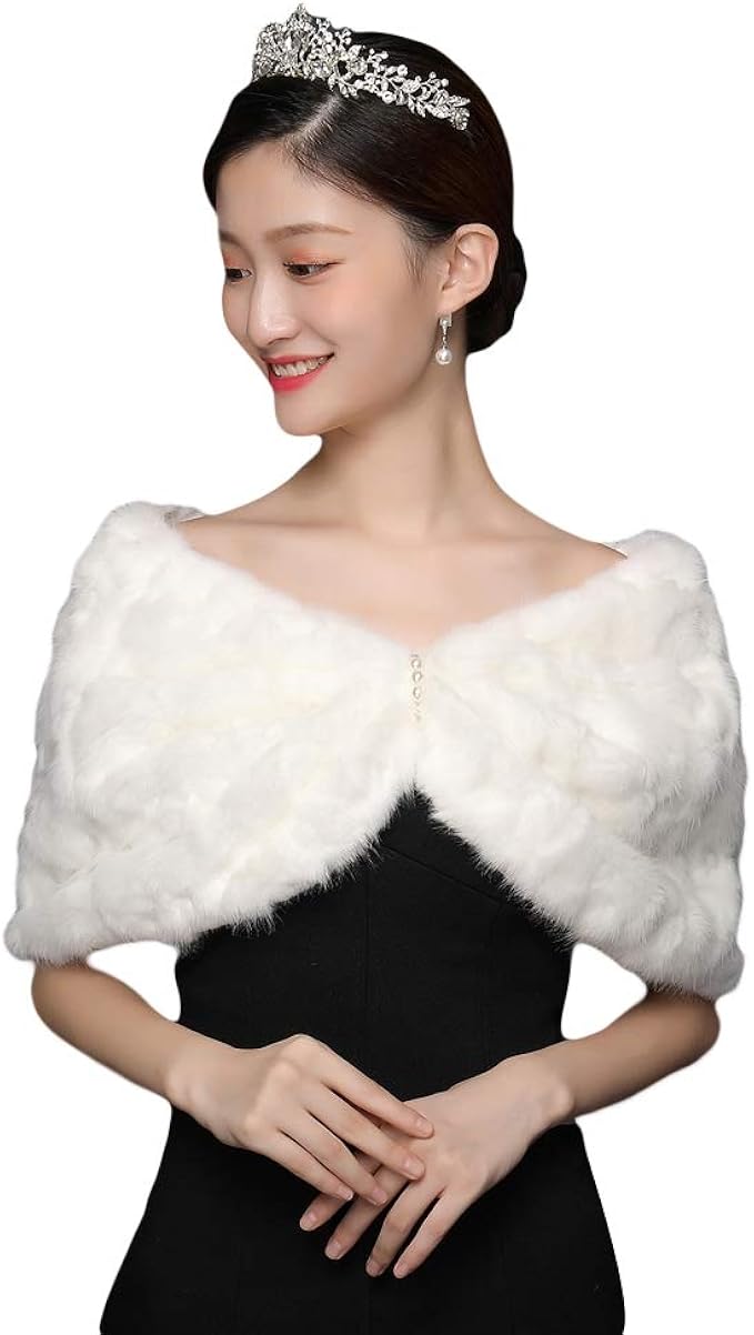 fur shrugs and boleros for evening dresses