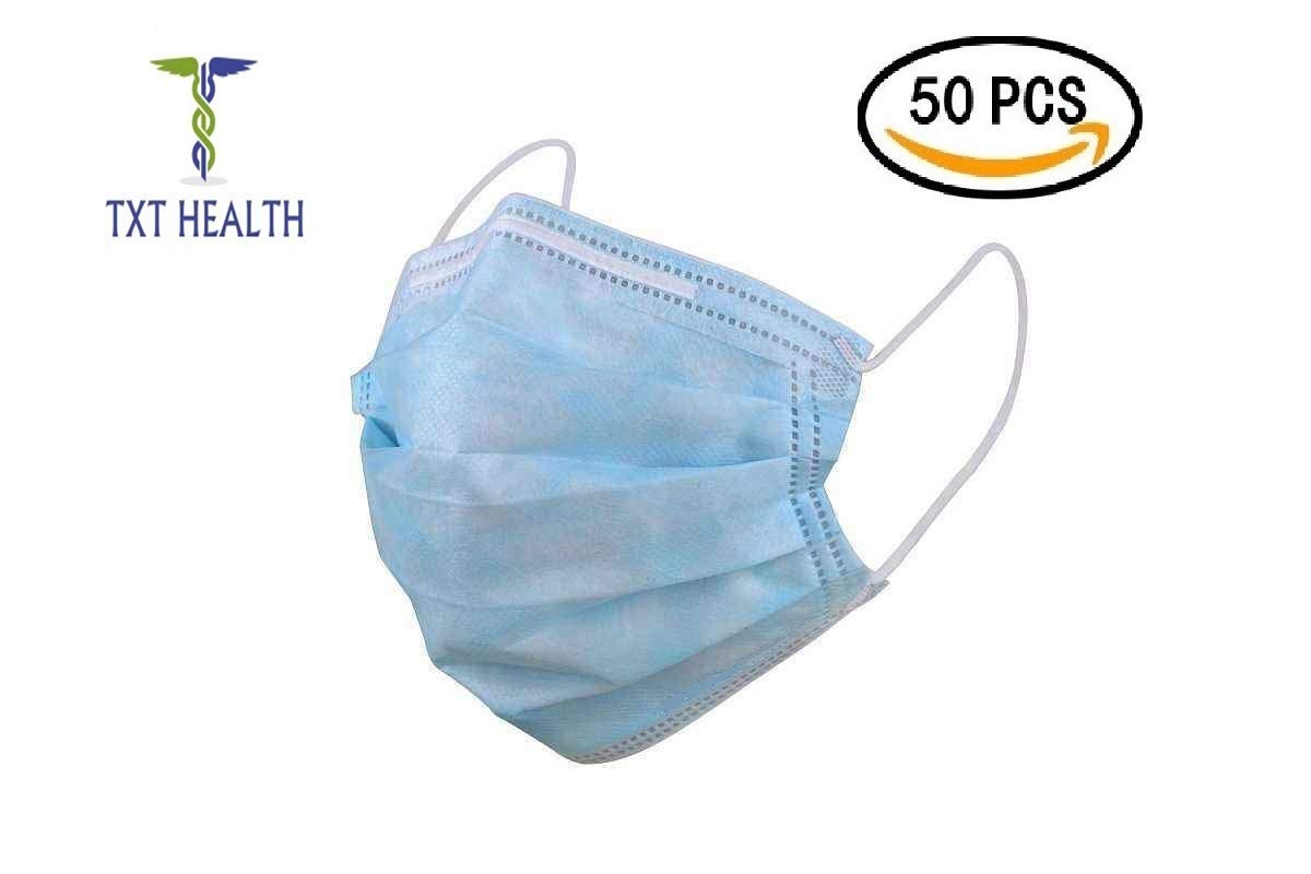 TxT Health Surgical Medical Disposable Blue Face Masks, Dental