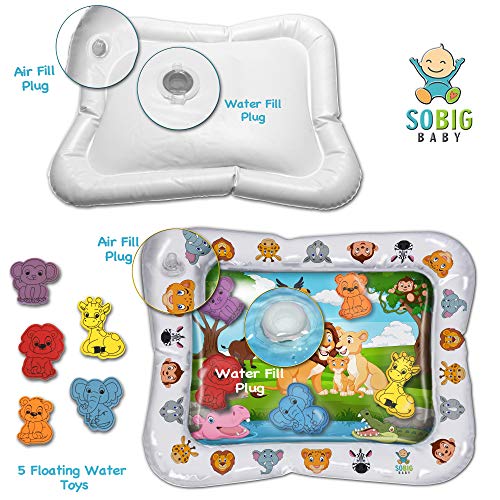 Lion King of The Jungle Inflatable Tummy Time Toys- Premium Water Mat Activity Center for Baby Infant and Toddlers, Promotes Visual Stimulation, Movement and Motor Skills. Perfect Smile and Fun Time
