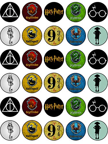 My Smart Choice 30 x Edible Cupcake Toppers - Harry Potter Themed Collection of Edible Cake Decorations | Uncut Edible Prints on Wafer Sheet