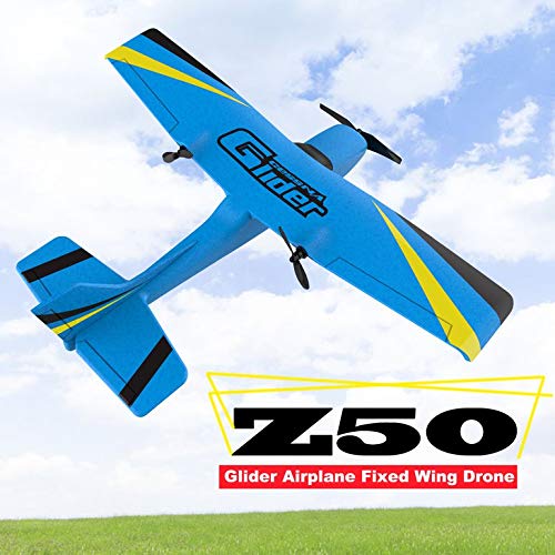 Lovelystar Z50 2.4G 2CH 350mm Micro Wingspan Remote Control RC Glider Airplane Plane Fixed Wing EPP Drone with Built-in Gyro for Kids