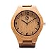 Wooden Watch for Men by Tree People: Bamboo Wood Case, Genuine Cowhide Leather Watch Strap, Miyota Quartz Movement
