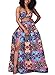 Lovezesent Women's Floral Printed High Waist Split Maxi Skirt Small Multicolored