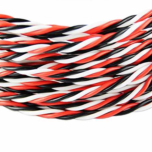 OliYin 32 feet 26AWG 26# Twist Servo Extension Cable Futaba Twisted Wire Lead for RC Airplane Accessories