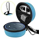 Travel Portable Carrying Protective Hard Case Box Pouch for Amazon All-New Echo Dot(2nd Generation) with Carabiner(Fits USB Cable and Wall Charger) - Blue