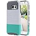 ULAK S7 Case, Galaxy S7 Case, Hybrid Case for Samsung Galaxy S7 2016 Release 2-Piece Dual Layer Style Hard Cover (Minimal Mint Stripes+Grey) Will not Fit S7 Edge