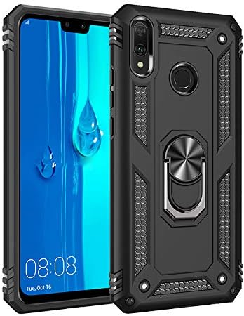 Yipmai Compatible for Huawei Y9 2019 Case with Kickstand Ring, Reinforced TPU Bumper, 360 Degree Protection (Black)