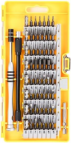 Precision Screwdriver Set 60 In 1 CRV Steel Driver Kit with 56 Bits Magnetic Screws &amp; Flexible Shaft Electronics Repair Tools Kit for iPhone, Tablet, Macbook, Xbox, PC, Game Console, Watches, Yellow