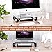 Computer Monitor Stand Riser Multi Media Desktop Stand for Flat Screen LCD LED TV, Laptop/Notebook/Xbox One, with Tempered Glass and Metal Legs, Black HD02B-001thumb 2