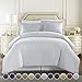 HC Collection Duvet Cover - Ice Blue Queen Size Duvet Cover - 3 Piece Soft Breathable Microfiber Duvet Cover Set with Zipper Closure & 2 Pillow Shams