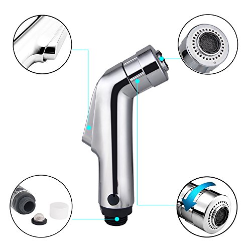 Hltd Hand Held Bidet Sprayer Shattaf Douche Toilet Sprayer,Polished Chrome - Thumbnail 3