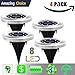 LDSS Outdoor Garden Pathway Landscape Driveway Lawn Walkway Disk Lights Underground Lighting Bright Waterproof Flood Light Solar Powered in-Ground 8 LED Lights (White), 4 Pack