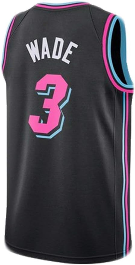 Dwyane Wade 3# Basketball Jersey, Miami Heat City Uniform NBA Suit, Sleeveless Unisex Swingman, XS -XXL