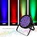 DragonX DJ Stage Lighting LED Par Can Lights | Slim LED 64 Par Can Wash Light | 177 RGB with Amber and White Lights (10mm) | Wedding Uplighting, Event, Stage | DMX512 Compatible