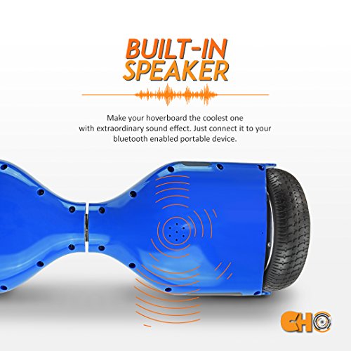 CHO Electric Self Balancing Dual Motors Scooter Hoverboard with Built-in Speaker and LED Lights - UL2272 Certified (-Blue) - Thumbnail 5