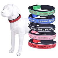 Amakunft Reflective Durable Customize Dog Collar with Name, Embroidered Name Phone Number Pet Collar, Personalized ID Collar for Dogs and Cat