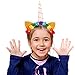 Unicorn Horn Headbands Hair Band with Flower Ears for Girls Birthday Cosplay Party Accessory, Random, 6 Pack