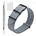 Nato Strap 4 Packs - 20mm 22mm Premium Ballistic Nylon Watch Bands Zulu Style ((Black buckle)Black+Army Green+Navy Blue+Grey, 24mm)