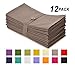 COTTON CRAFT Classic Cotton All Year Luncheon Dinner Napkins - Mitered Corners - Set of 12 - Pure Cotton - Use Every Day-Reusable Cloth Paperless Washable Oversized - 20 inch x 20 inch - Stone