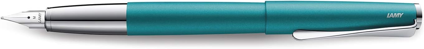 Lamy Studio Fountain Pen 066 - Timeless Fountain Pen in Aquamarine Made of Stainless Steel and Propeller-Shaped Clip - Nib Size F