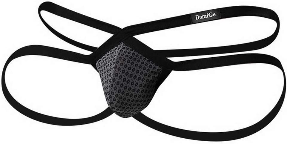 Men Bikini G-Strings Thongs Open Back Jockstrap Buttock Lattice Bulge Pouch Underwear