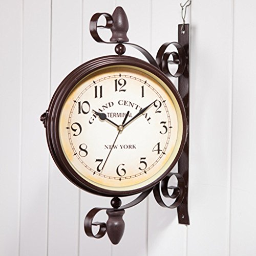 MuLuo Double Dial Daily Wall Suspension Hanging Alarm Clock Timer Bell Horologe Calculagraph Watch Retro Crafts Home Decor - Thumbnail 5