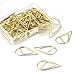 Paper Clips, 50 Pieces Diamond Shaped Paperclips, Creative Gold Drops Shaped Document Clips Office Clips for School Personal Document Organizing and Classifying Professional Work (50 Gold)