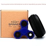 UNI-Novelty Tri-Spinner Fidget Toy Hybrid Ceramic Bearing Stress Reducer for ADD, ADHD, Anxiety, and Autism Adult Children with EVA Bag and Cleaning Cloth (Blue)