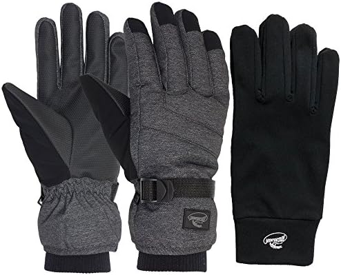 Men Ski Snowboard Gloves with Waterproof and Thinsulate for Cold Winter-Black