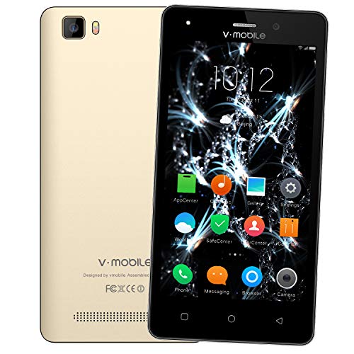 Telefonos Moviles 4g,8Pcs V Mobile A10 5.0 Pulgadas 8GB ROM 5MP Cámara Doble Sim  2800mAh Batería Android 7,0 Smartphone Telefono Movil Libres Baratos 1.3GHz Quad Core (Oro)