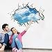 Kemilove 3D Blue Sky Wall Stickers Art Decals Mural Wallpaper Decor Home Room DIY Decoration