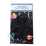 Evershine (12-Pack) Heavy Duty Plastic Table Covers Tablecloth (Reusable) (Rectangle 54" X 108", Black)