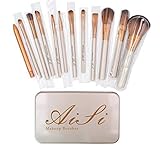 AiSi 12 Pcs Bamboo Handle Makeup Brushes Kabuki Powder Foundation blusher Cosmetic Brushes With Box by AiSi