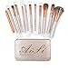 AiSi 12 Pcs Bamboo Handle Makeup Brushes Kabuki Powder Foundation blusher Cosmetic Brushes With Box by AiSi