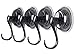 DEKINMAX Suction Cup Hook Super Strong Suction Power Wall Sucker Hangers for Kitchen Window Bags Clothes Caps (Pack of 4)