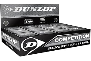 Dunlop Squash Balls Competition Yellow, for Beginners and Advanced Players