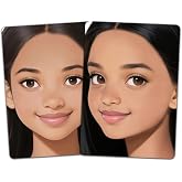 DELORIGIN 2pcs Face Painting Practice Board A4 Size Reusable Makeup Painting Practice Boards Template Stage Make-up Exercise Tool Paint Supplies for Beginner School Dance Party (Dark-Skinned Women)