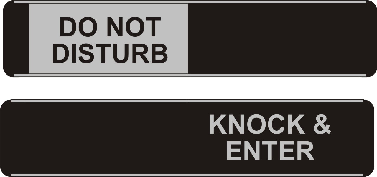 Seco Do Not Disturb/Knock & Enter Sliding Meeting Room Sign – 255 x 52mm – Aluminium & PVC — image 1