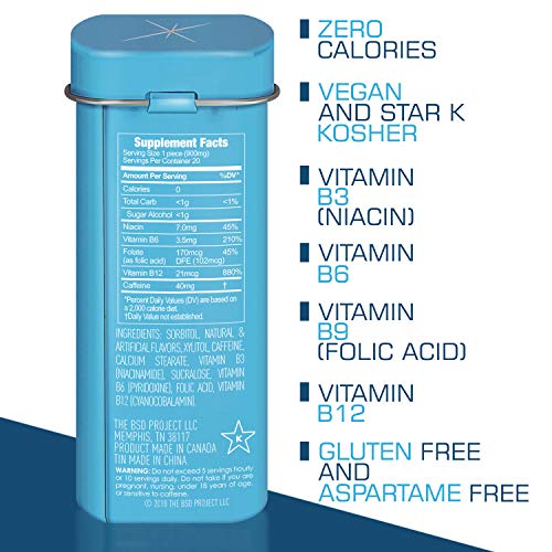 Caffeine Mints 40mg Caffeine & BVitamin Complex Per Mint. Sugar Free