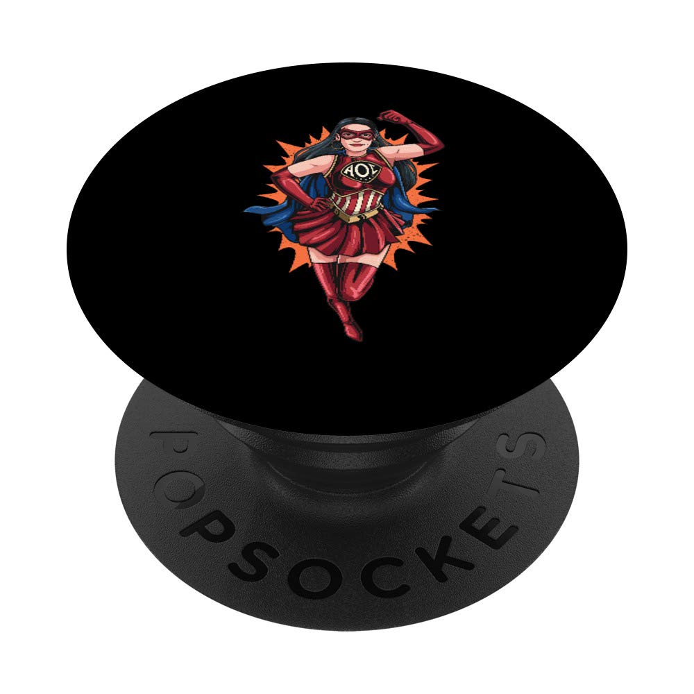 Feminist AOC Superhero Alexandria Ocasio-Cortez Gift PopSockets PopGrip: Swappable Grip for Phones & Tablets