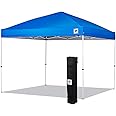 E-Z UP Envoy Outdoor Canopy Pop Up Tent, 10' x 10', Roller Bag, 4-Piece Spike Set, Recreational Grade, Royal Blue Top