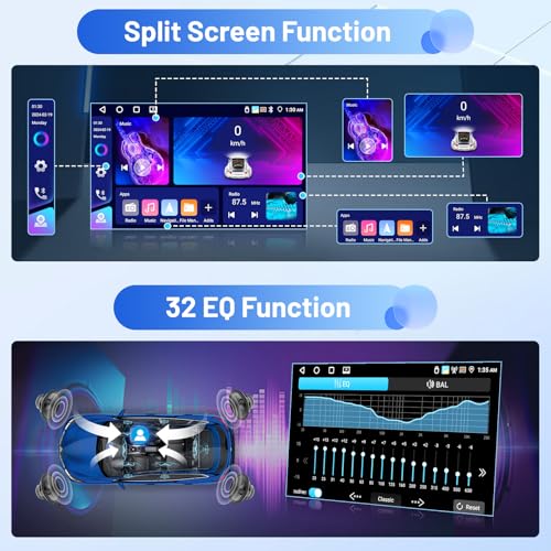 Inefala 4+64G Car Radio for Citroen Nemo/Peugeot Bipper/Fiat Fiorino Qubo 2008-2017 Android 15 with Wireless CarPlay Android Radio, 10 Inch Car Screen with Bluetooth WIFI GPS FM/RDS 32EQ SWC