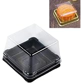 50 Pack Food Grade Plastic Transparent Baking Dessert Cake Boxes for Small Cake
