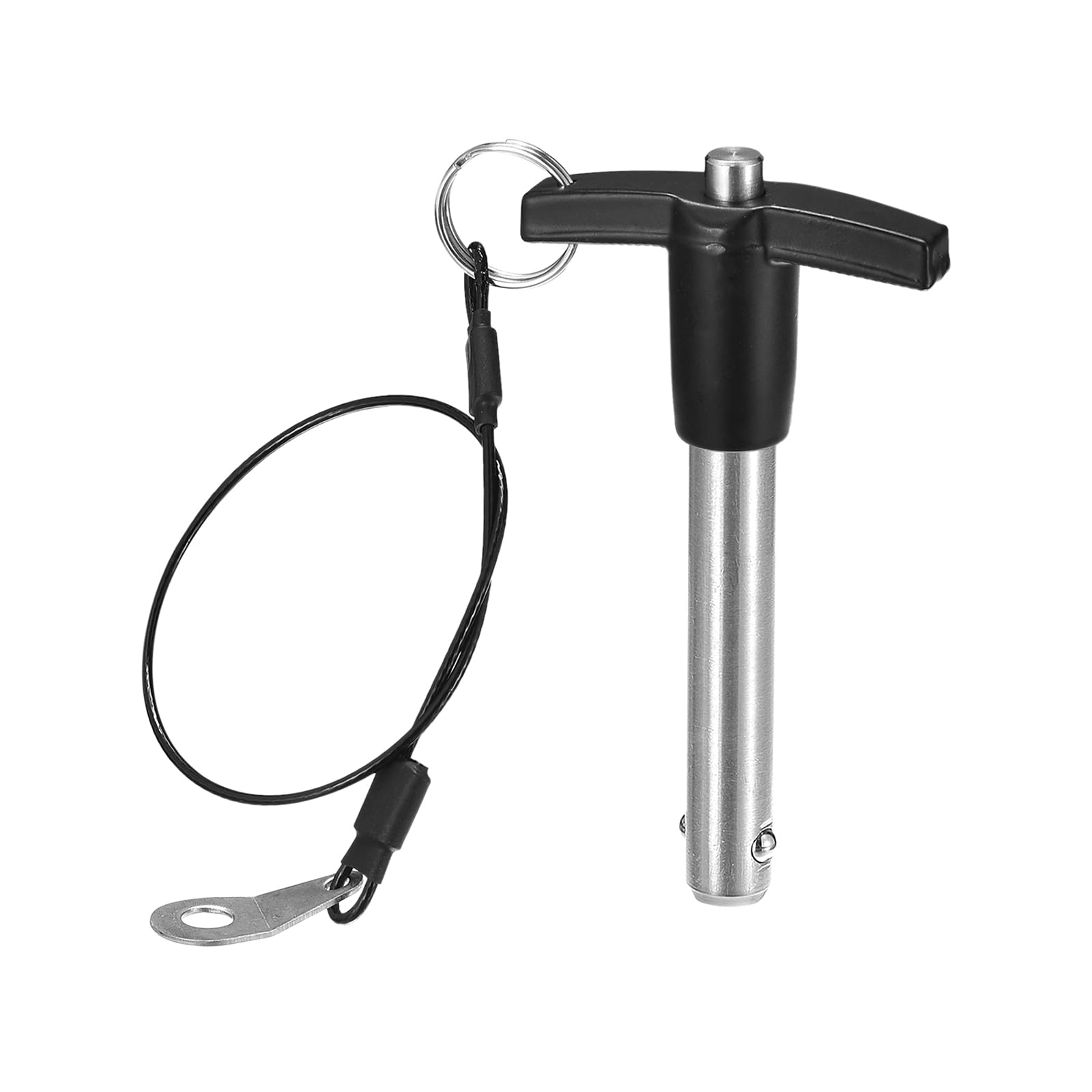 DTGN 12mmx60mm(DxL) T Handle Quick Release Pin - Good for Quickly Connecting and Hooking Up Components - 304 Stainless Steel Ball Locking Pin with Push Button - Black/Silver