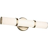 Kichler Rosh 18" LED Small Bath Bar with White Glass in Champagne Bronze, Modern Minimalist, for Vanity, Fireplace, Buffet, H