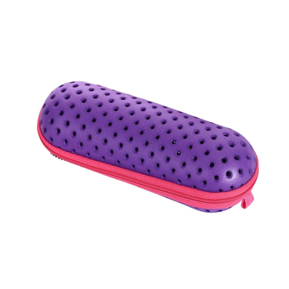 LAWALEISHE Swimming Goggle Storage Case - EVA Material, Ideal for Swimmers on the Go with Drainage & Ventilation Holes and Secure Zipper Closure for Goggle Protection (Purple)