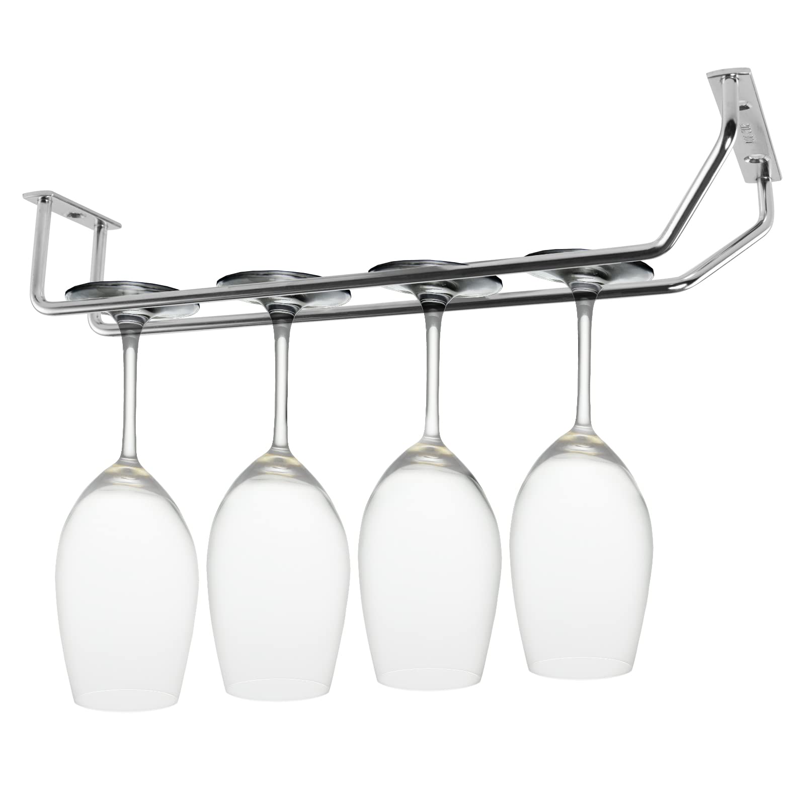 Ddfly Wine Glass Rack Stemware Rack Stainless Steel Wine Glass Holder Under Cabinet Wine Glass Rack Glass Hanger - 1 Pack (27cm/10inch)