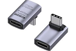 CableCreation Right Angle USB C Adapter 2 Pack, USB C Male to Female 90 Degree Adapter 40Gbps 240W Compatible with Steam Deck